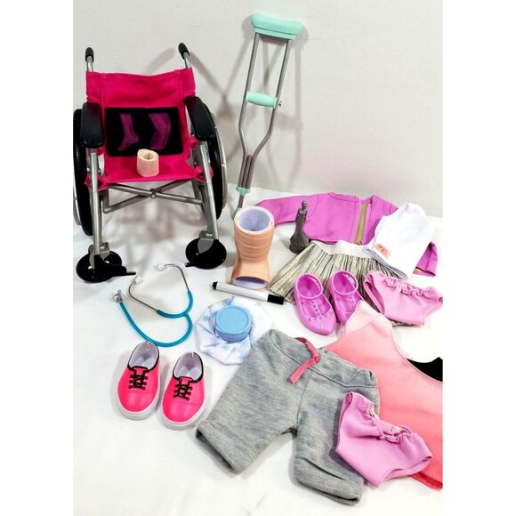 Our Generation Clothes Wheelchair Cast X-ray Heals on Wheels Winning wardrobe - Picture 2 of 15